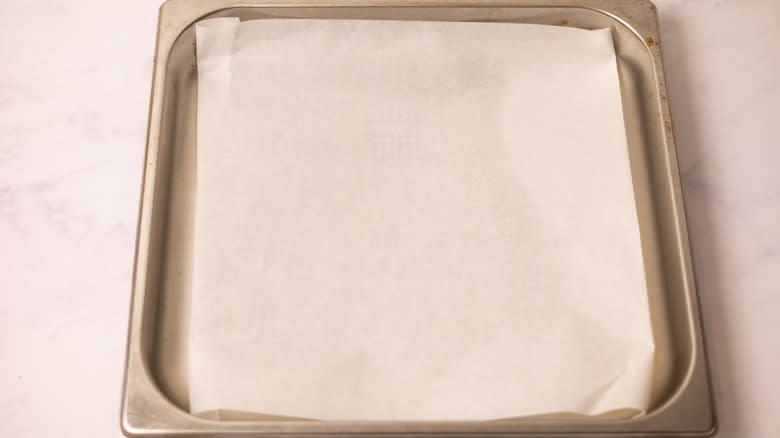 lined baking trays 