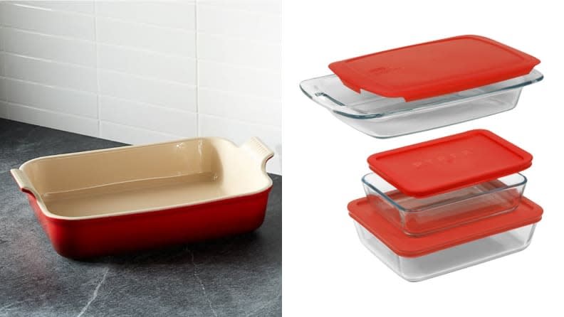 Casserole dishes let you prepare in advance of your party, then pop dishes in the oven.