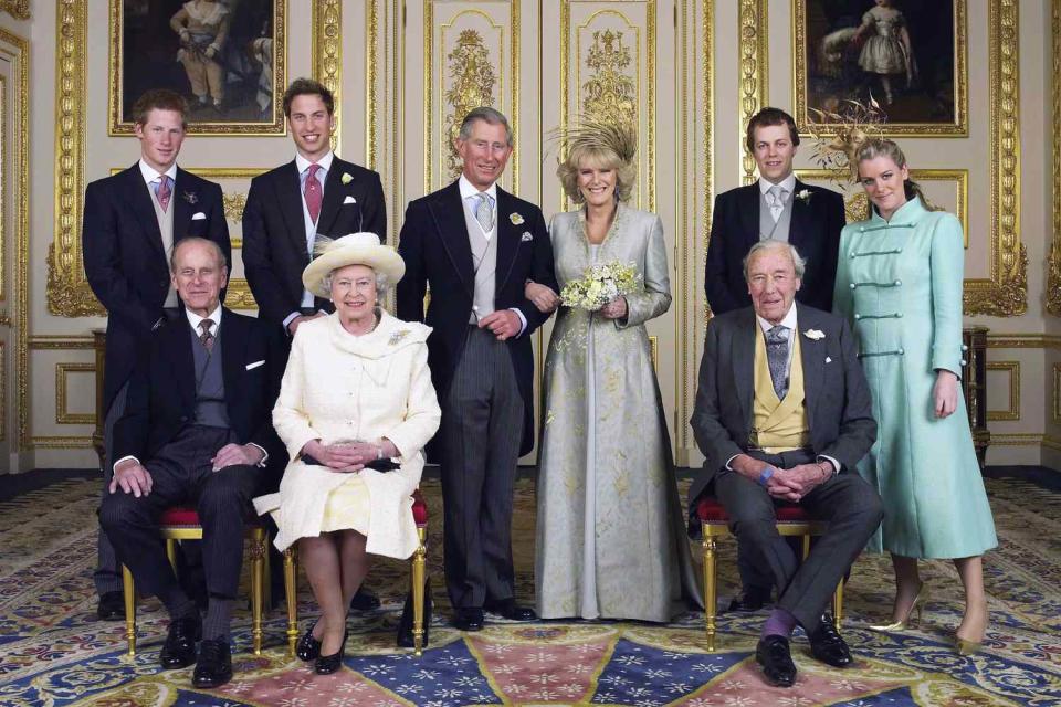 Clarence House official handout photo of the Prince of Wales and his new bride Camilla, Duchess of Cornwall, with their families