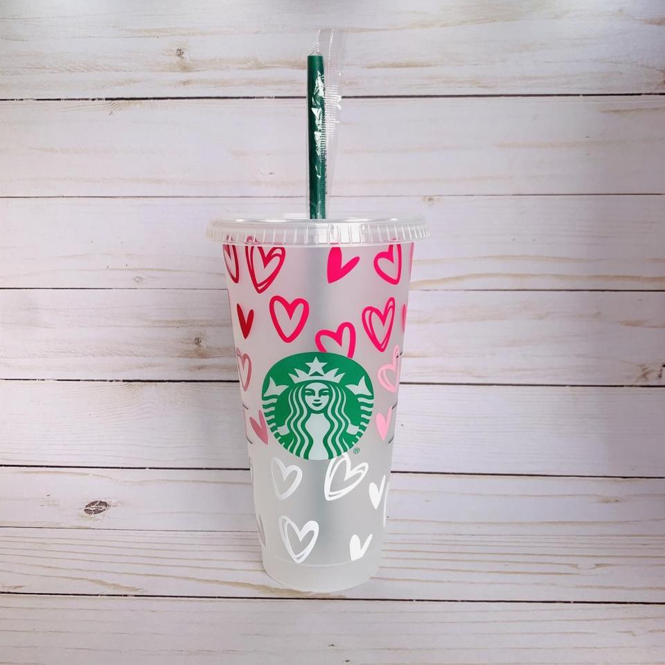 Ombré Hearts Starbucks Cup