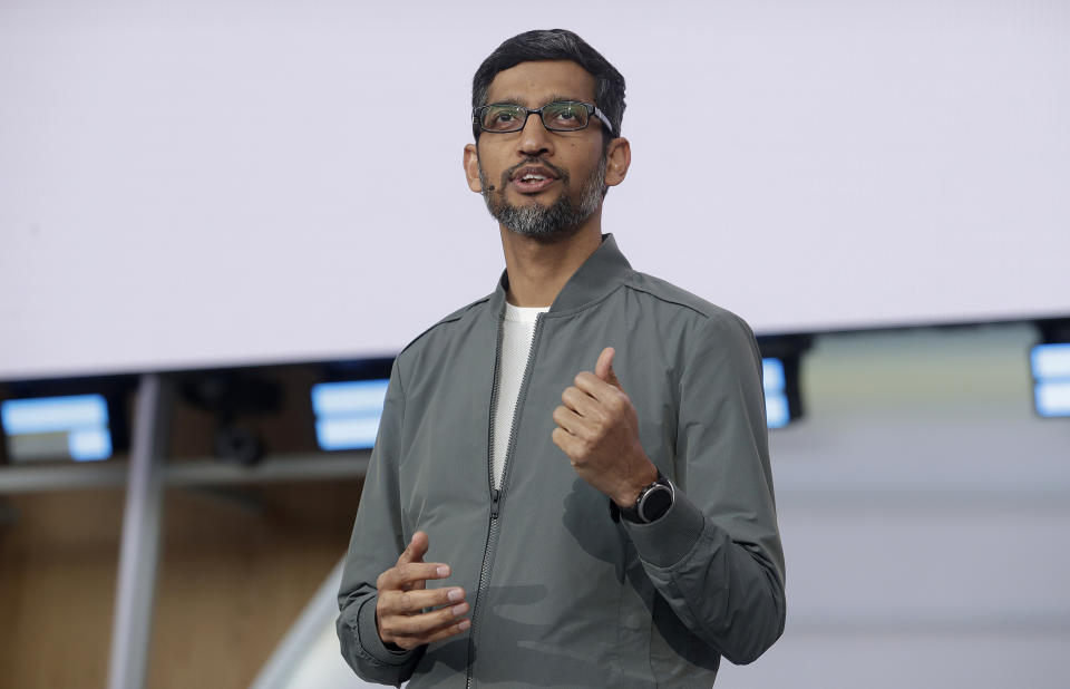 Sundar Pichai, CEO de Google. Tras el retiro de Larry Page y Sergey Brin, Pichai será también CEO de Alfabet, empresa matriz de Google y otras subsidiarias. (AP Photo/Jeff Chiu)