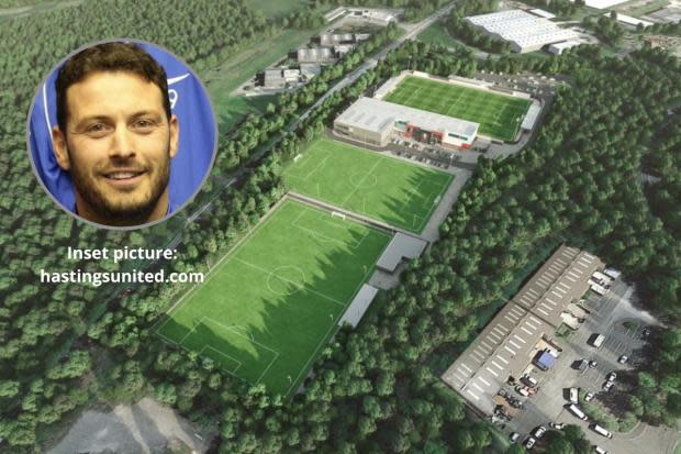 Hastings United boss Gary Elphick and how the club's new home will loo
