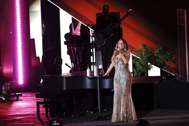 Mariah Carey performs at Global Citizen Festival in 2022. File Photo by Lev Radin/UPI