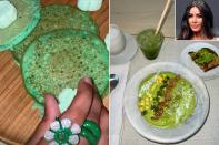 <p><em>The Kardashians</em> star had her followers green with envy over her St. Patrick's Day meal. On March 17, <a href="https://people.com/tv/pete-davidson-calls-kim-kardashian-his-girlfriend-for-first-time/" rel="nofollow noopener" target="_blank" data-ylk="slk:Kardashian;elm:context_link;itc:0;sec:content-canvas" class="link ">Kardashian</a> <a href="https://www.instagram.com/kimkardashian/?hl=en" rel="nofollow noopener" target="_blank" data-ylk="slk:shared images;elm:context_link;itc:0;sec:content-canvas" class="link ">shared images</a> of green pancakes, a green smoothie bowl, a green juice, and avocado toast.</p>