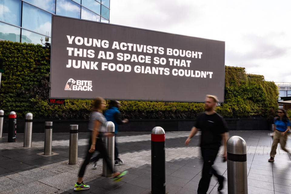 Bite Back launched a campaign at London's Westfield White City shopping centre this week (David Madden/Just Eat/PA)