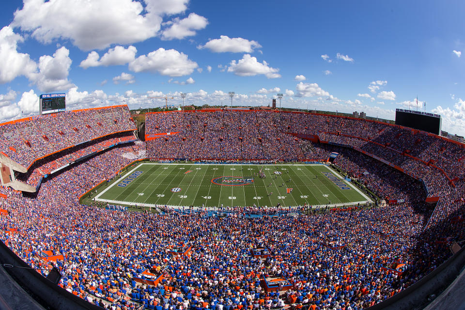 GAINESVILLE, FL - NOVEMBER 07: A general view of Ben Hill Griffin Stadium during the game between the Florida Gators and the Vanderbilt Commodores on November 7, 2015 in Gainesville, Florida.  (Photo by Rob Foldy/Getty Images)