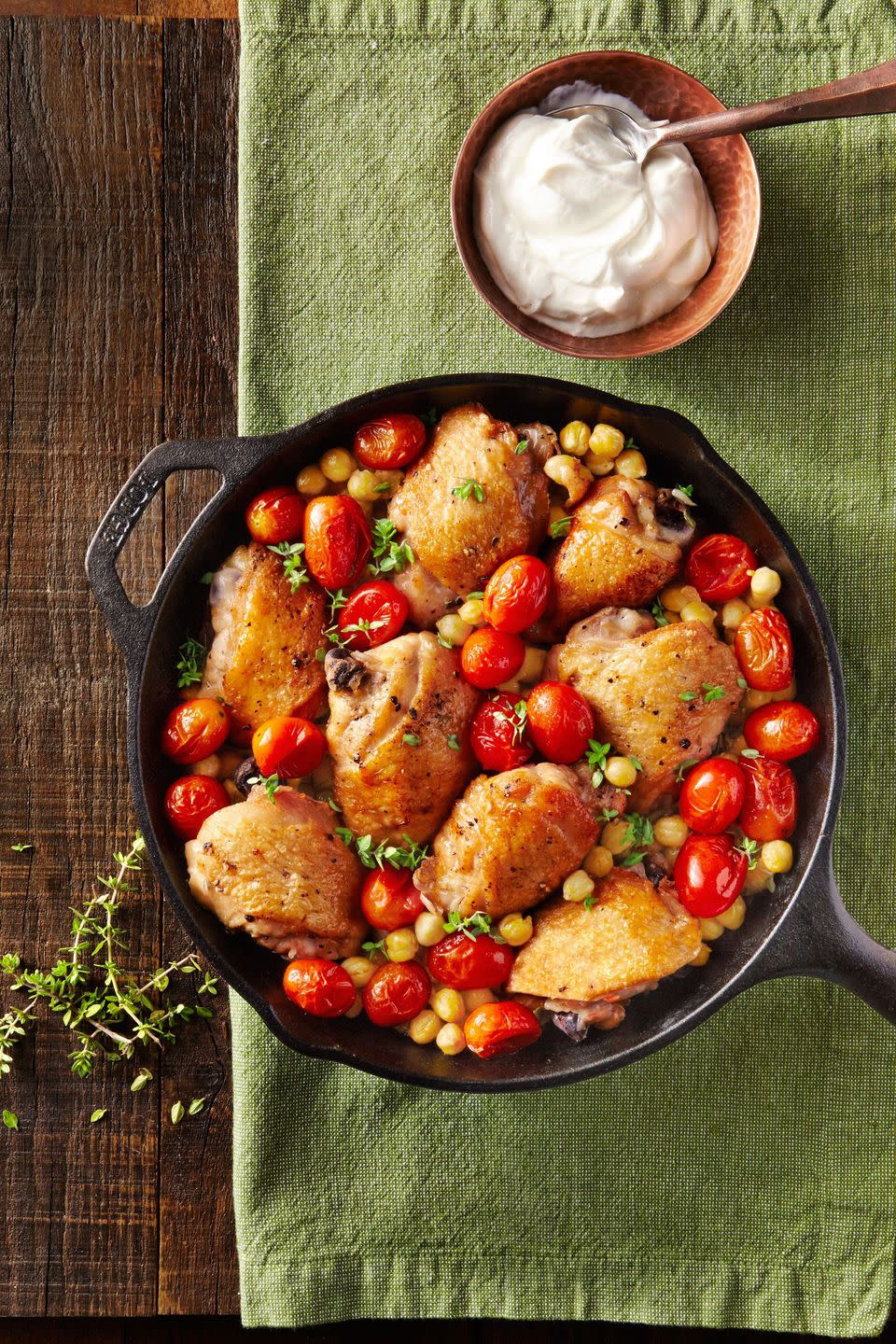 Crispy Chicken Thighs with Smoky Chickpeas