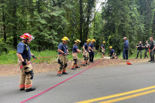 <p>Cowlitz 2 Fire & Rescue</p> Rescuers on-site