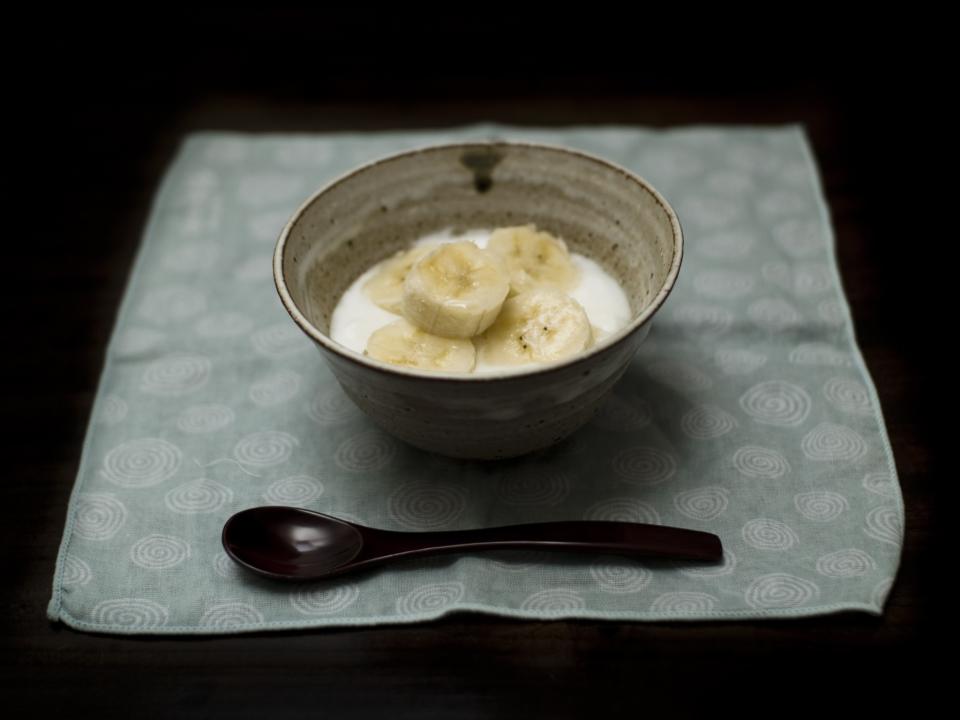 Banane und Joghurt