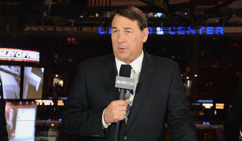 Pictured here, veteran NHL commentator Mike Milbury.