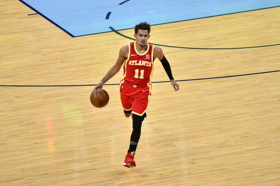 亞特蘭大老鷹後衛Trae Young。（AP Photo/Brandon Dill）