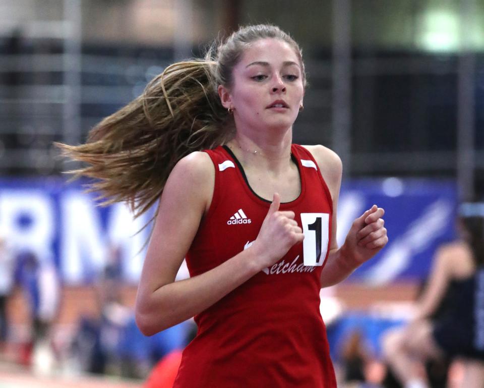 RC Ketcham's Abigail Kowalczyk won the 1500-meter run at the Rockland and Northern Counties track and field championships at the Armory Jan. 26, 2024.