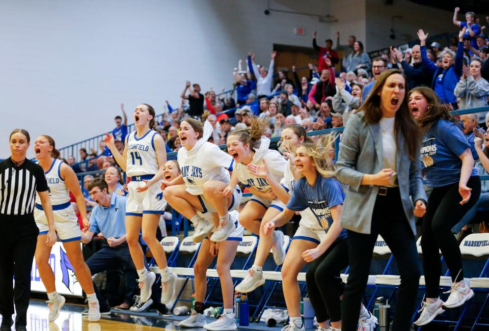 The Marshfield Lady Jays took on the Helias Lady Crusaders in class 5 quarterfinals on Friday, March 8, 2024.