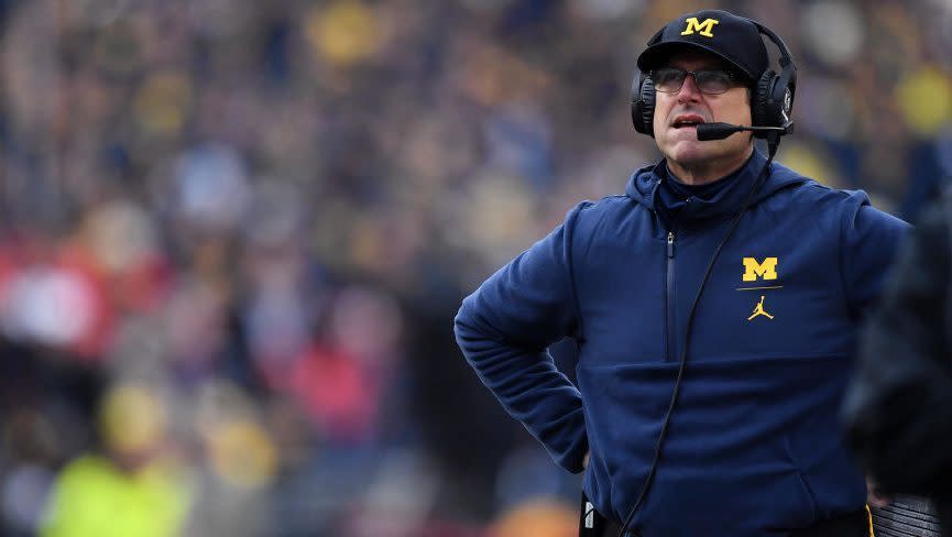Jim Harbaugh has denied reports he could head to the NFL again. (Getty)
