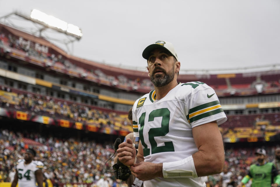 Green Bay Packers quarterback Aaron Rodgers (12) and his team are huge underdogs at the Bills. (AP Photo/Patrick Semansky)
