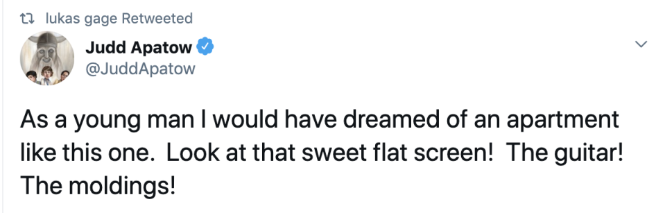 Judd Apatow defended actor Lukas Gage after a director insulted his apartment. (Screenshot: Twittter/JuddApatow)