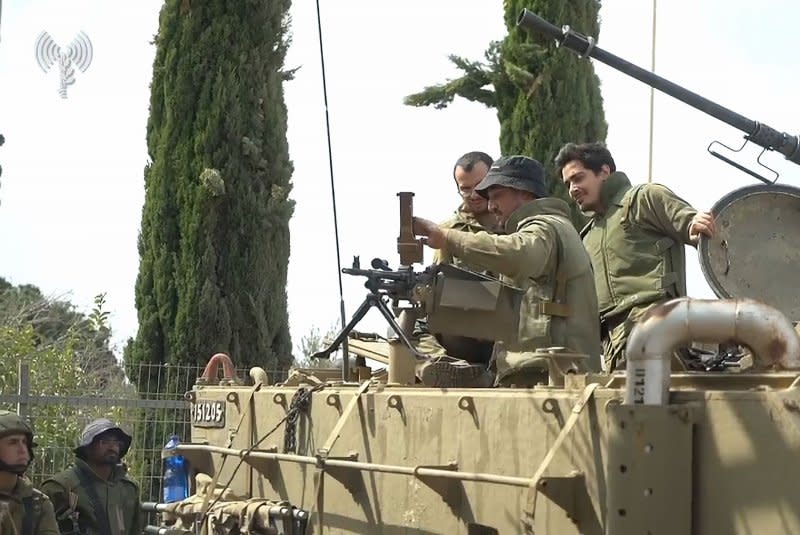 Lebanon's Hezbollah and Israel exchanged fire days after Israel began its war with Hamas and Benny Gantz said Thursday that "the situation on Israel's northern border demands change." File Photo by IDF/ UPI