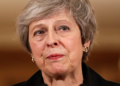 FILE PHOTO: Britain's Prime Minister Theresa May holds a news conference at Downing Street in London, Britain November 15, 2018. Matt Dunham/Pool via Reuters