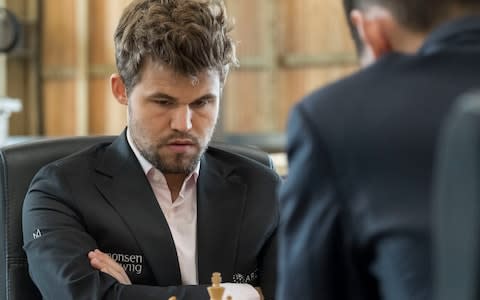 Magnus Carlsen during his match against and Ding Liren - Credit: Chris Watt Photography&nbsp;