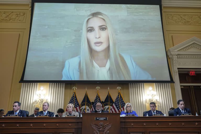 Ivanka Trump, durante su participación por video en la audiencia pública