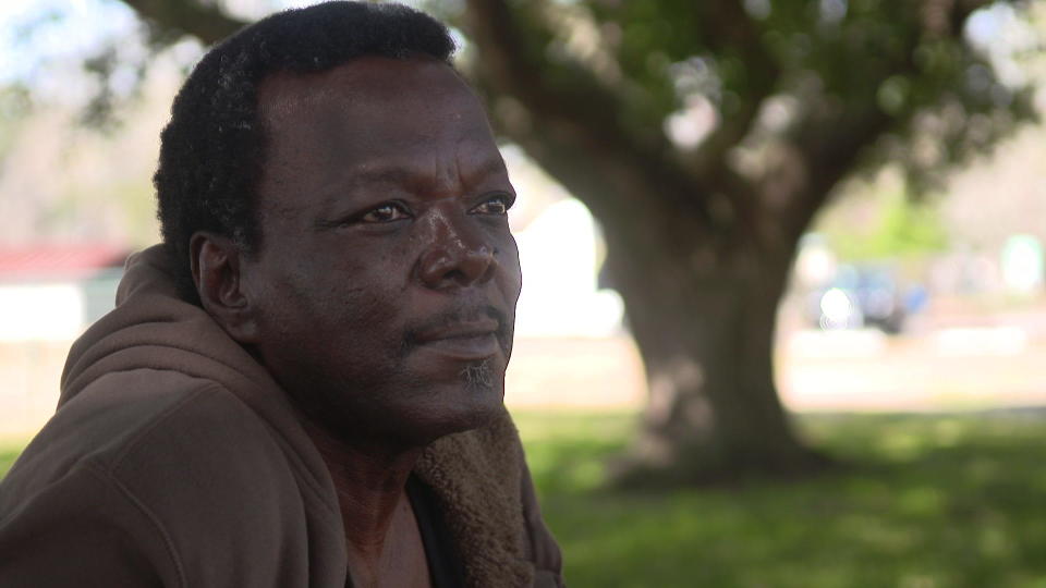 Vincent Simmons enjoying his freedom in a park just three days after he was released from prison in February 2022. / Credit: CBS News