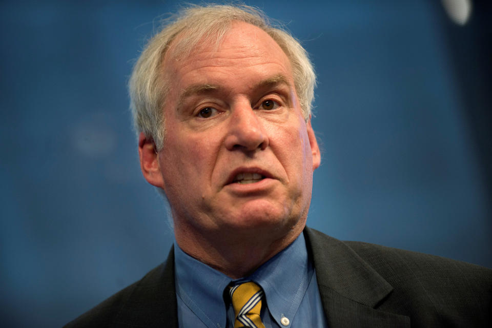 File Photo: The Federal Reserve Bank of Boston's President and CEO Eric S. Rosengren speaks in New York, April 17, 2013. REUTERS/Keith Bedford/File Photo