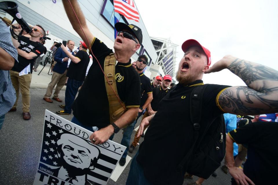Fred Perry shirts worn by Proud Boys (Getty Images)