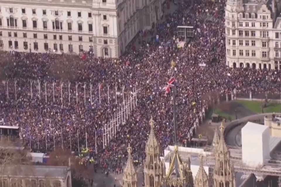 People's Vote March: 'It's the most British march I've ever seen, one person is drinking tea'