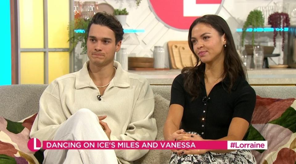 Miles and Vanessa were grilled over the romance headlines. (ITV screengrab)