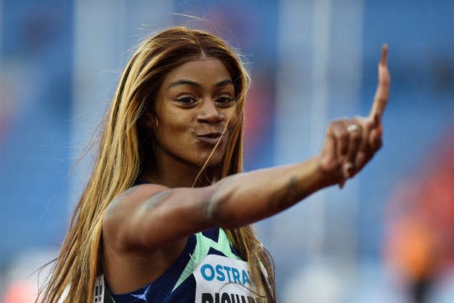 Sha’Carri Richardson reacts after winning the 200 metres in Ostrava earlier this week