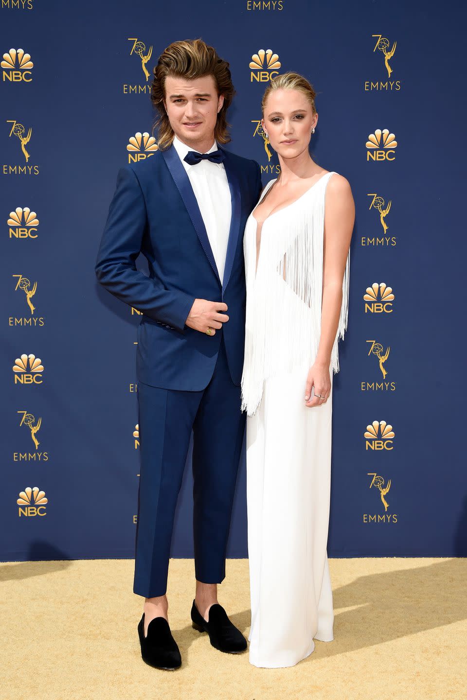 <p>Joe Keery and Maika Monroe</p>