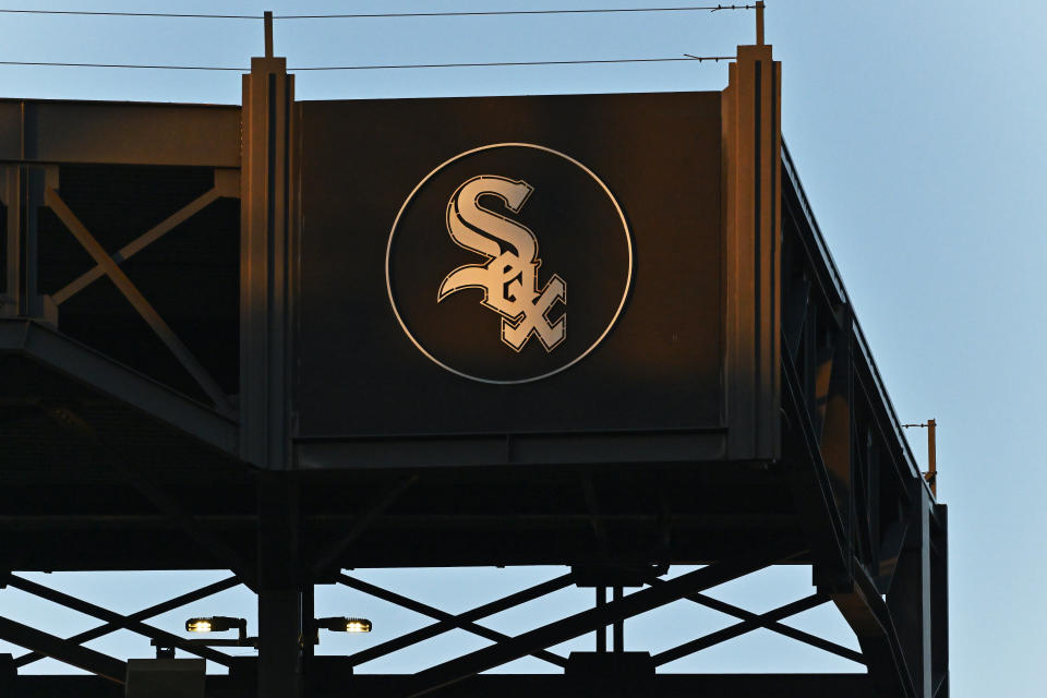 CHICAGO, IL - JUNE 23:  A general view of the logo of the Chicago White Sox during a game against the Baltimore Orioles at Guaranteed Rate Field on June 23, 2022 in Chicago, Illinois.  (Photo by Jamie Sabau/Getty Images) *** Local Caption ***