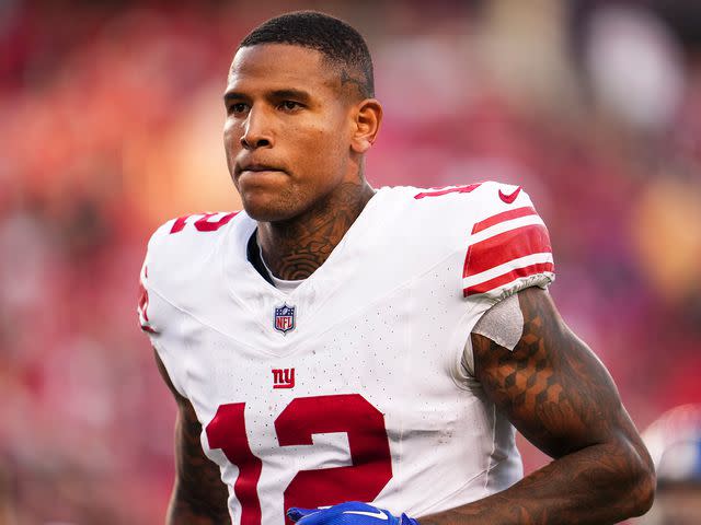 <p>Cooper Neill/Getty</p> Darren Waller New York Giants