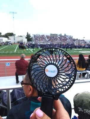 A rechargeable handheld fan