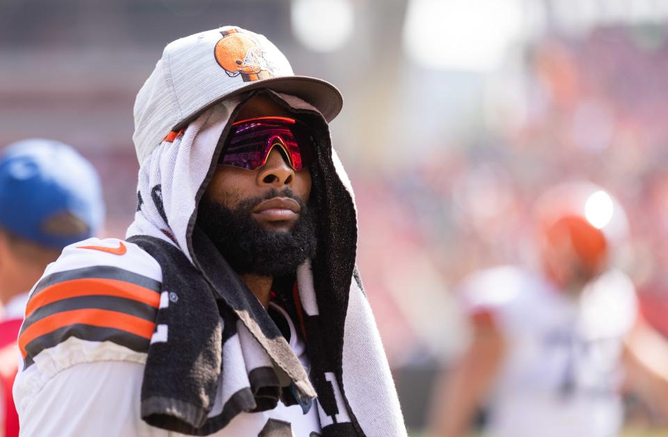 Browns wide receiver Odell Beckham Jr. is headed out of Cleveland after three seasons.
