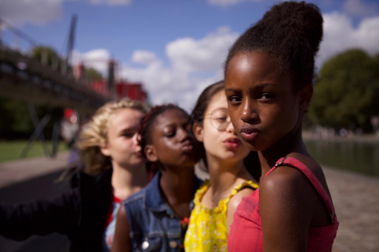 (Right to left) Fathia Youssouf, Médina El Aidi-Azouni, Esther Gohourou, and Ilanah Cami-Goursolas in ‘Cuties' (Courtesy of Netflix)