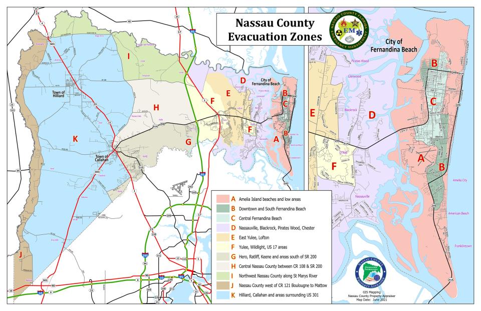 Nassau County evacuation zones