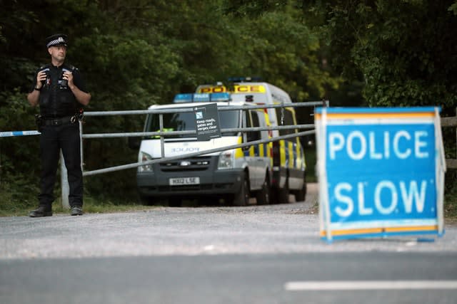 Police at the scene at Havant Thicket