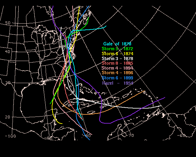 Seventy-one people died in the Gale of '78 in the eastern United States. NOAA compares the hurricane's track with others from later years.