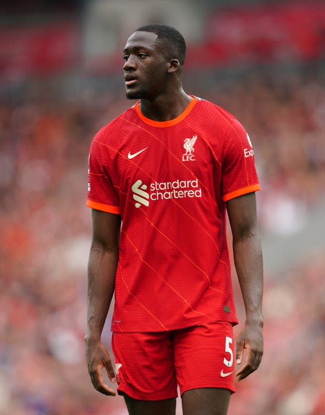 Ibrahima Konate in action for Liverpool