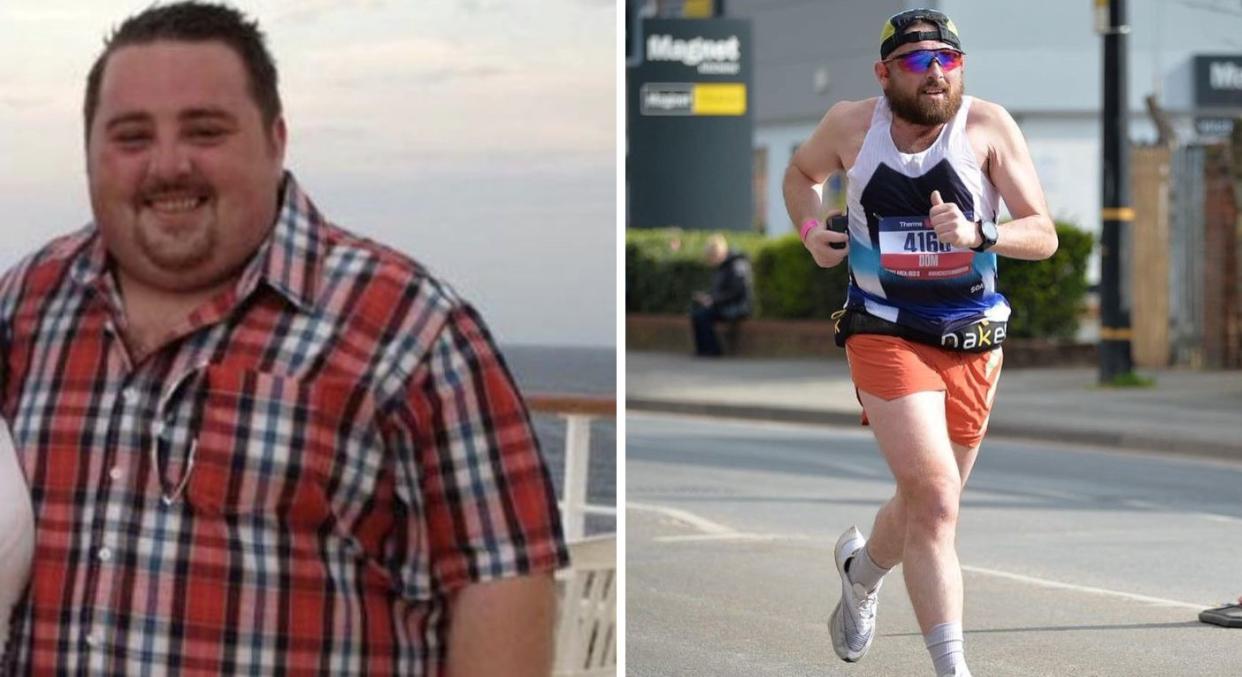 Dominic Camponi has seen an 11st weight loss in just 18 months. (Asthma and Lung UK/ SWNS)