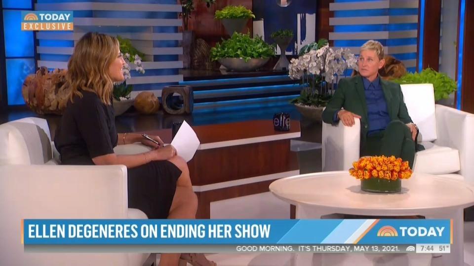 Ellen DeGeneres spoke to Savannah Guthrie of the "Today" show on her decision to end "The Ellen DeGeneres Show" in 2022.