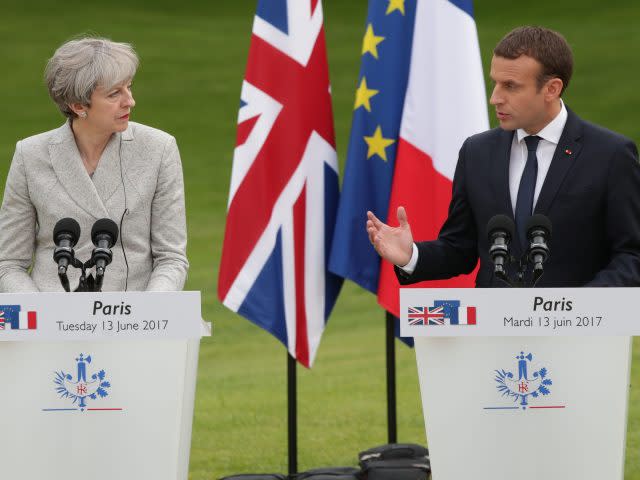 Prime Minister Theresa May and French President Emmanuel Macron