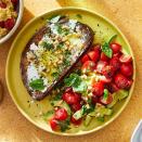 <p>This simple lunch comes together in just 10 minutes, making it a great option for busy days. <a href="https://www.eatingwell.com/recipe/281185/open-face-goat-cheese-sandwich-with-tomato-avocado-salad/" rel="nofollow noopener" target="_blank" data-ylk="slk:View Recipe" class="link ">View Recipe</a></p>