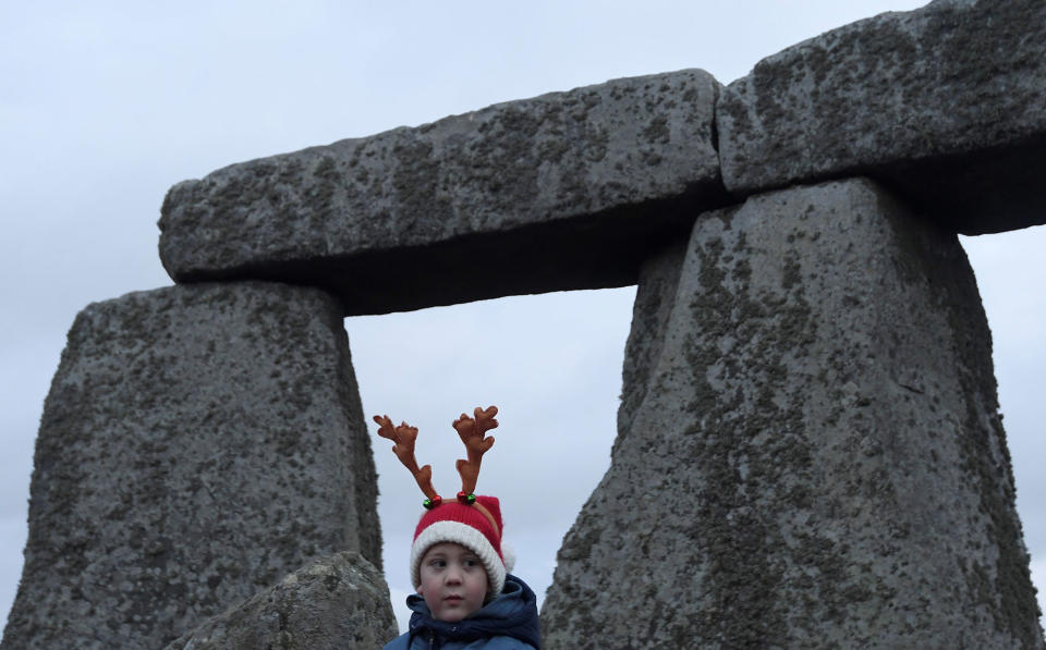 Revelers celebrate winter solstice at Stonehenge