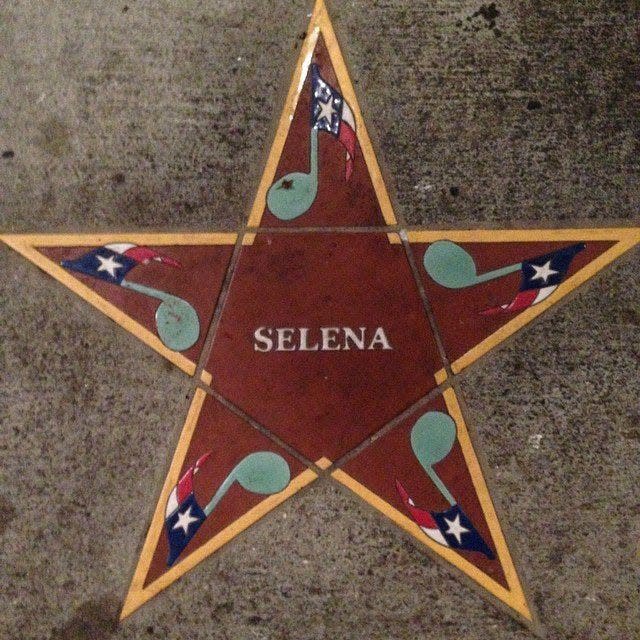 Selena's star on the South Texas Music Walk of Fame in Water Street Market in Corpus Christi.