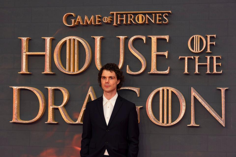 Actor Matthew Needham poses at the premiere of "House of the Dragon"