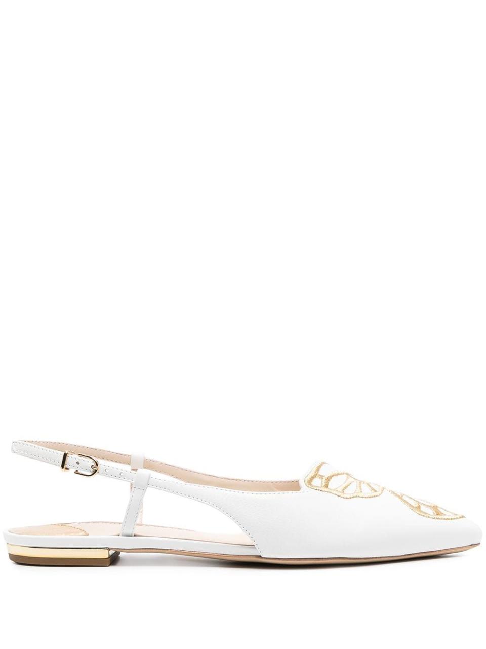 wing detail slingback ballerinas