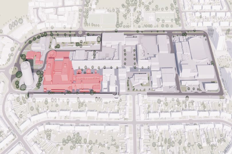 An image of the area affected by the Billingham regeneration plans, highlighted in red