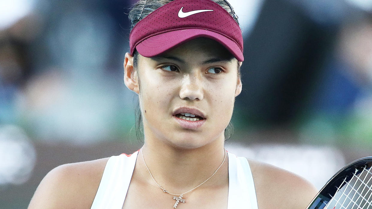 Emma Raducanu, pictured here in action against Jelena Ostapenko at the Korea Open.